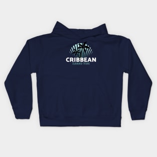 Caribbean island vibe palm tree Kids Hoodie